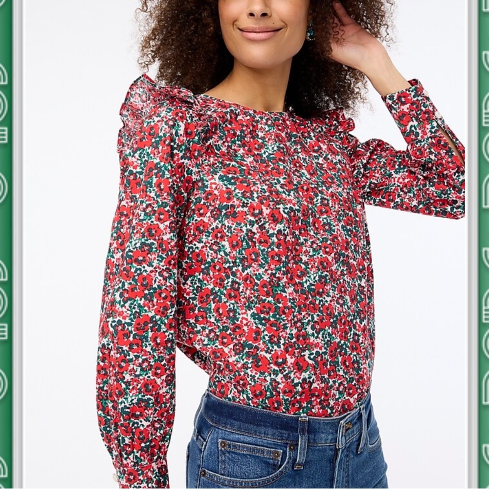 NWT Printed J Crew Blouse - Picture 8 of 8